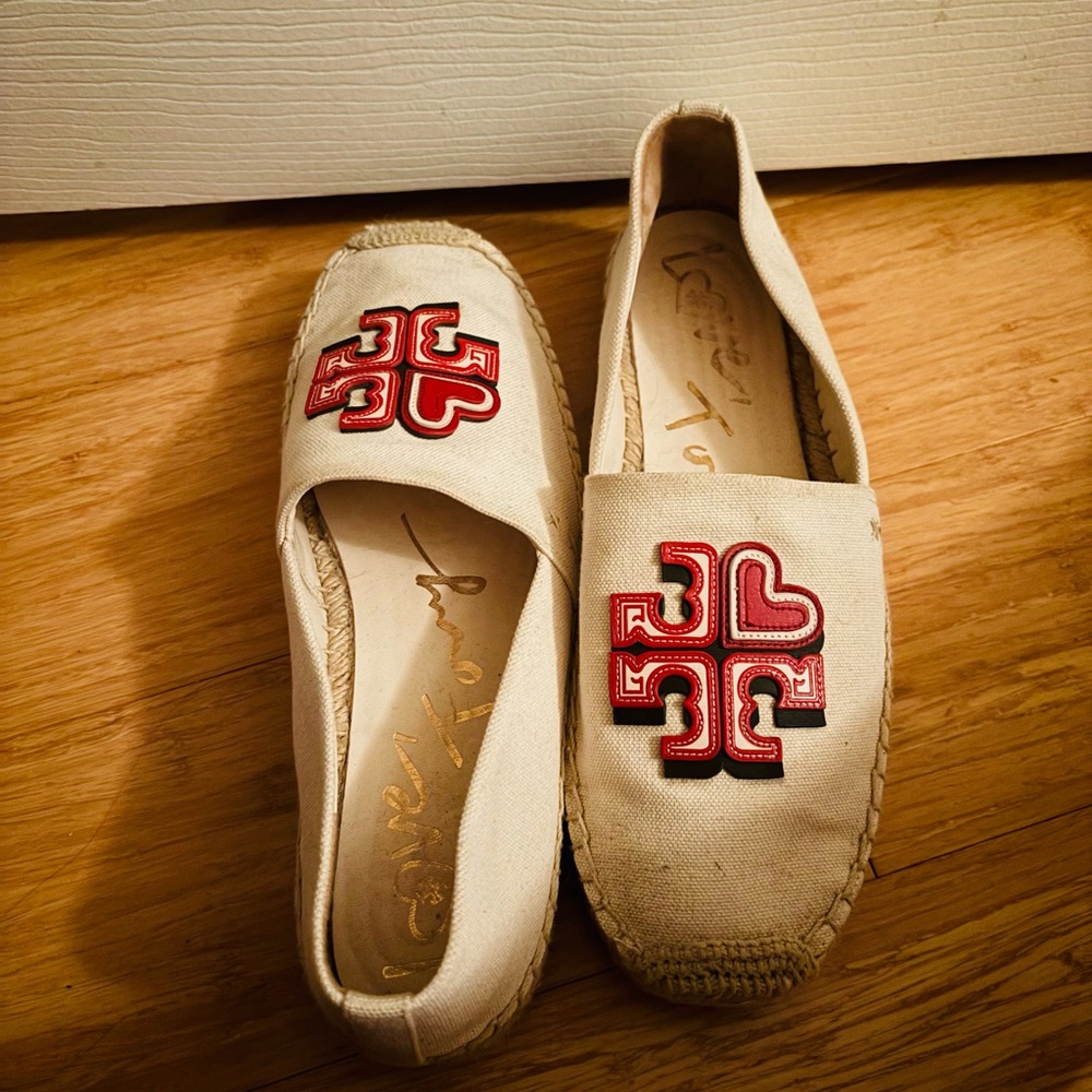 Tory Burch Espadrilles with Red Embroidery